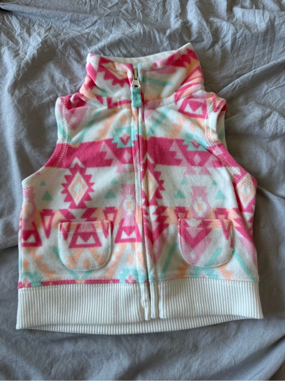 Carters Girls' Pink Aztec Fleece Vest
